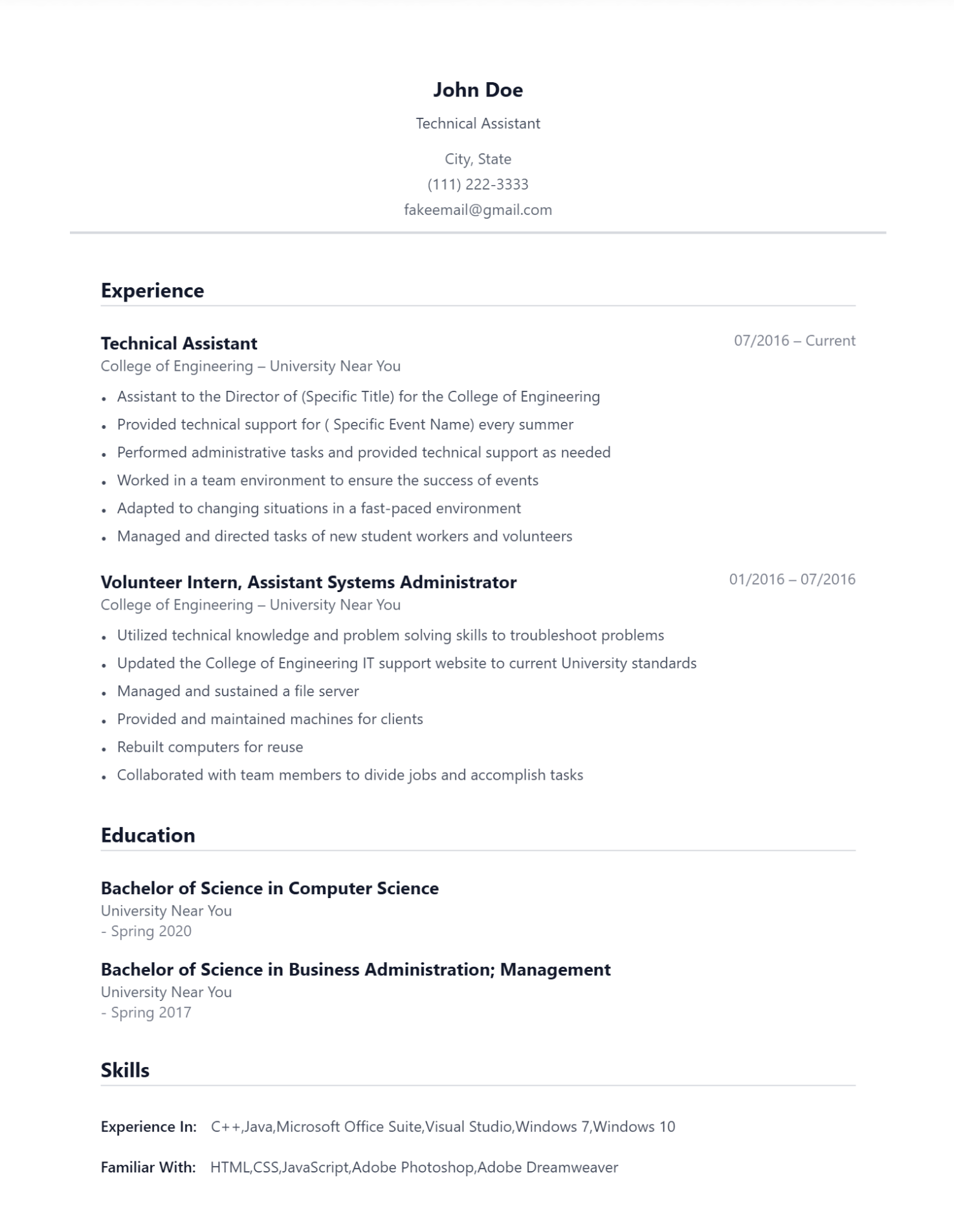 Free Cosmos ATS-friendly resume template — Professional, ATS, Two columns design