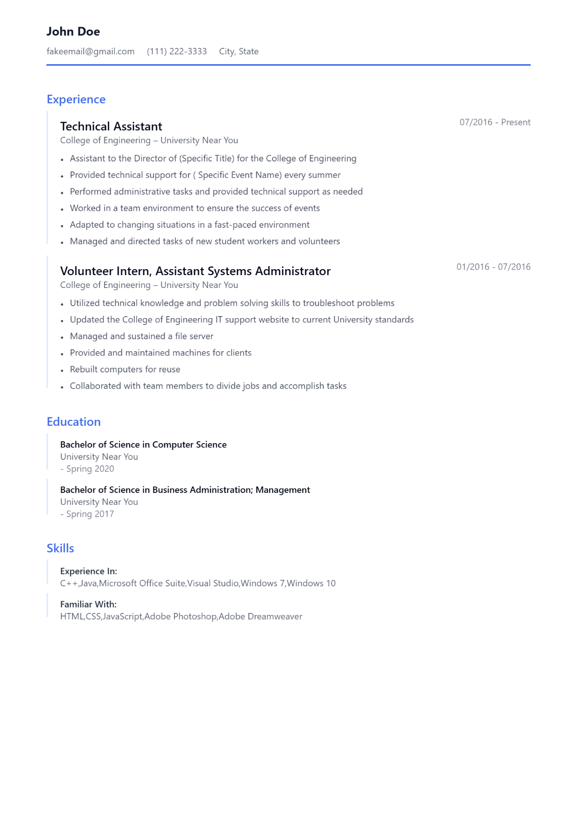 Free Modern ATS-friendly resume template — Modern, ATS design